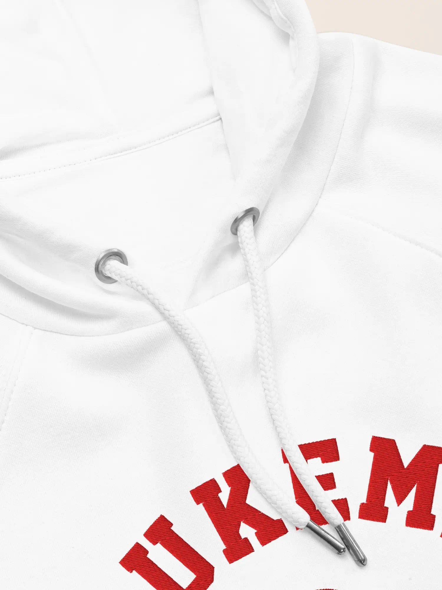 Hoodie blanc unisexe oversize en coton bio – Yukemi