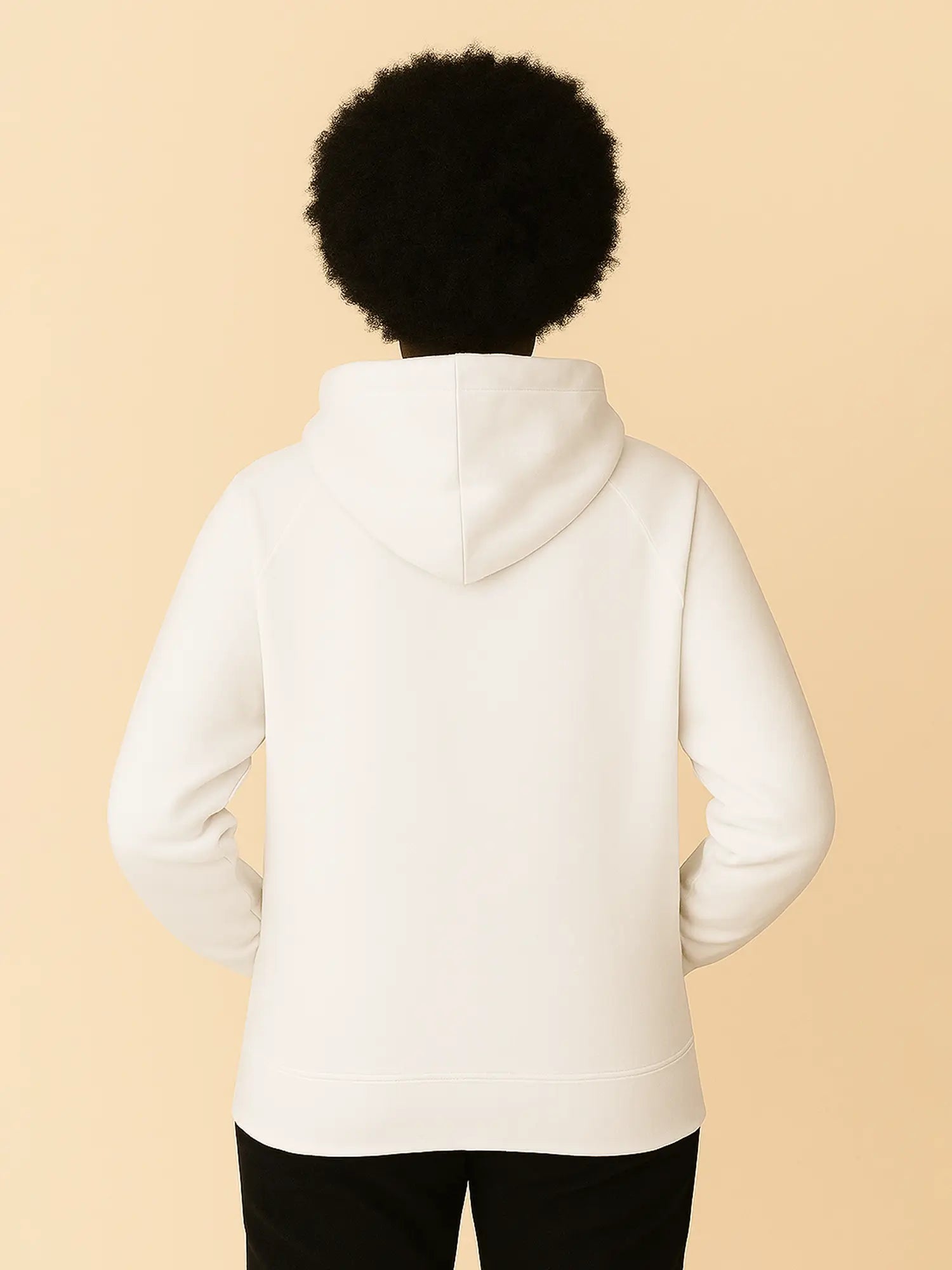 Hoodie blanc unisexe oversize en coton bio – Yukemi