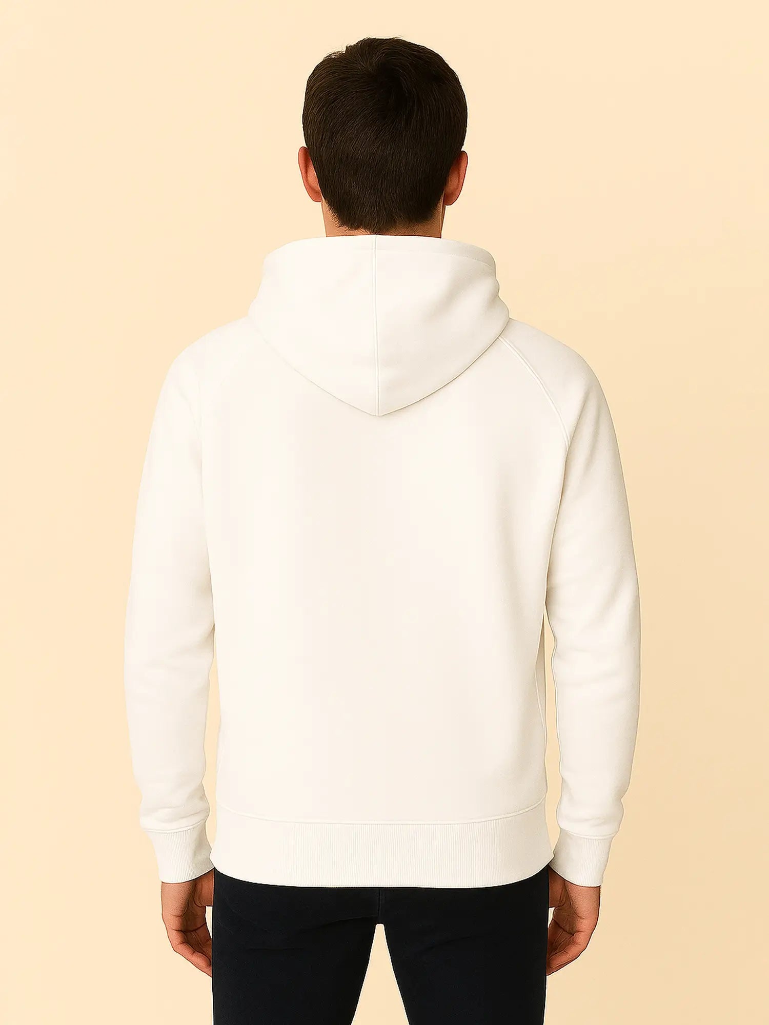 Hoodie blanc unisexe oversize en coton bio – Yukemi