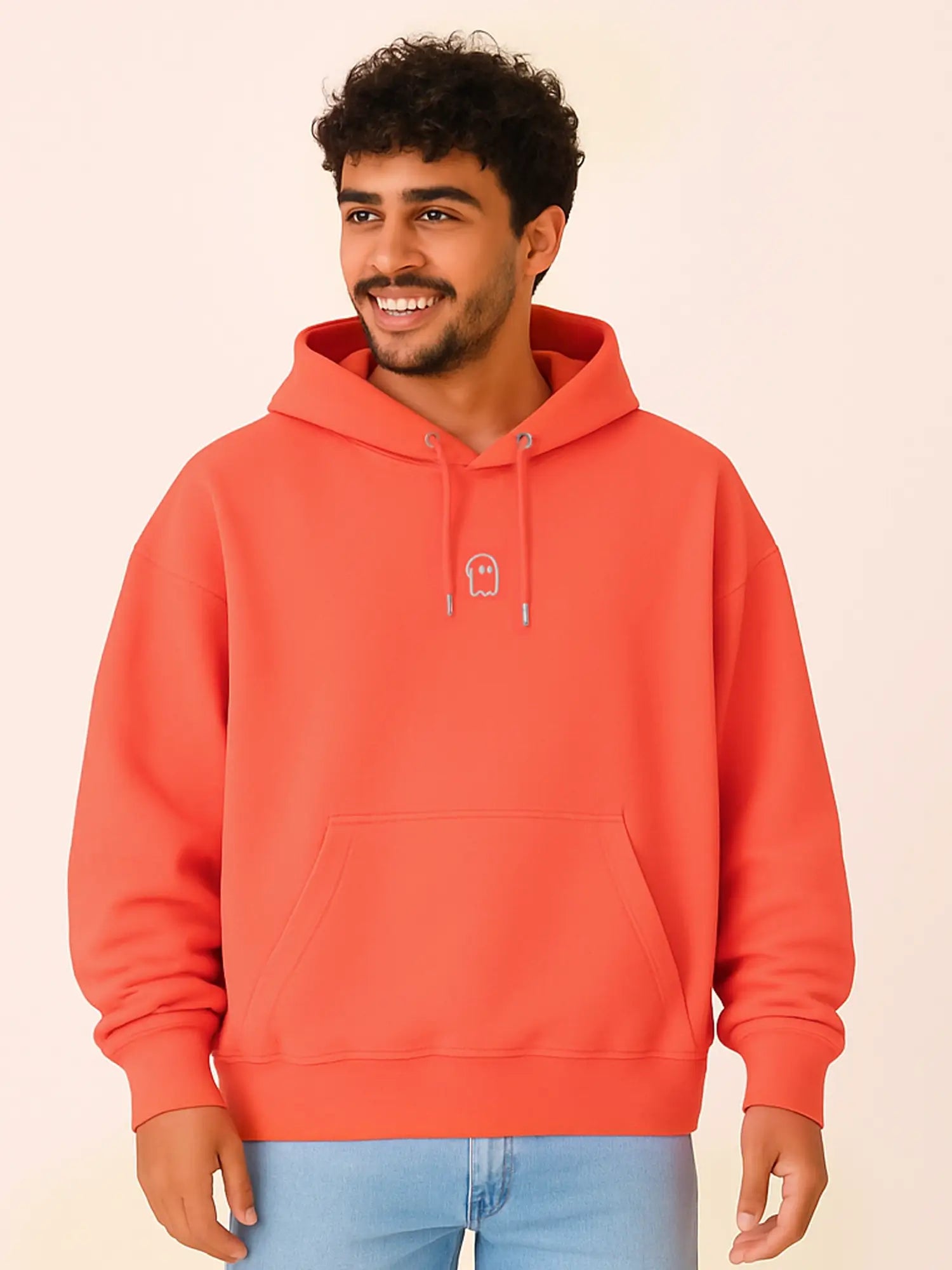 Sweat rouge vif unisexe oversize en coton bio – Yukemi