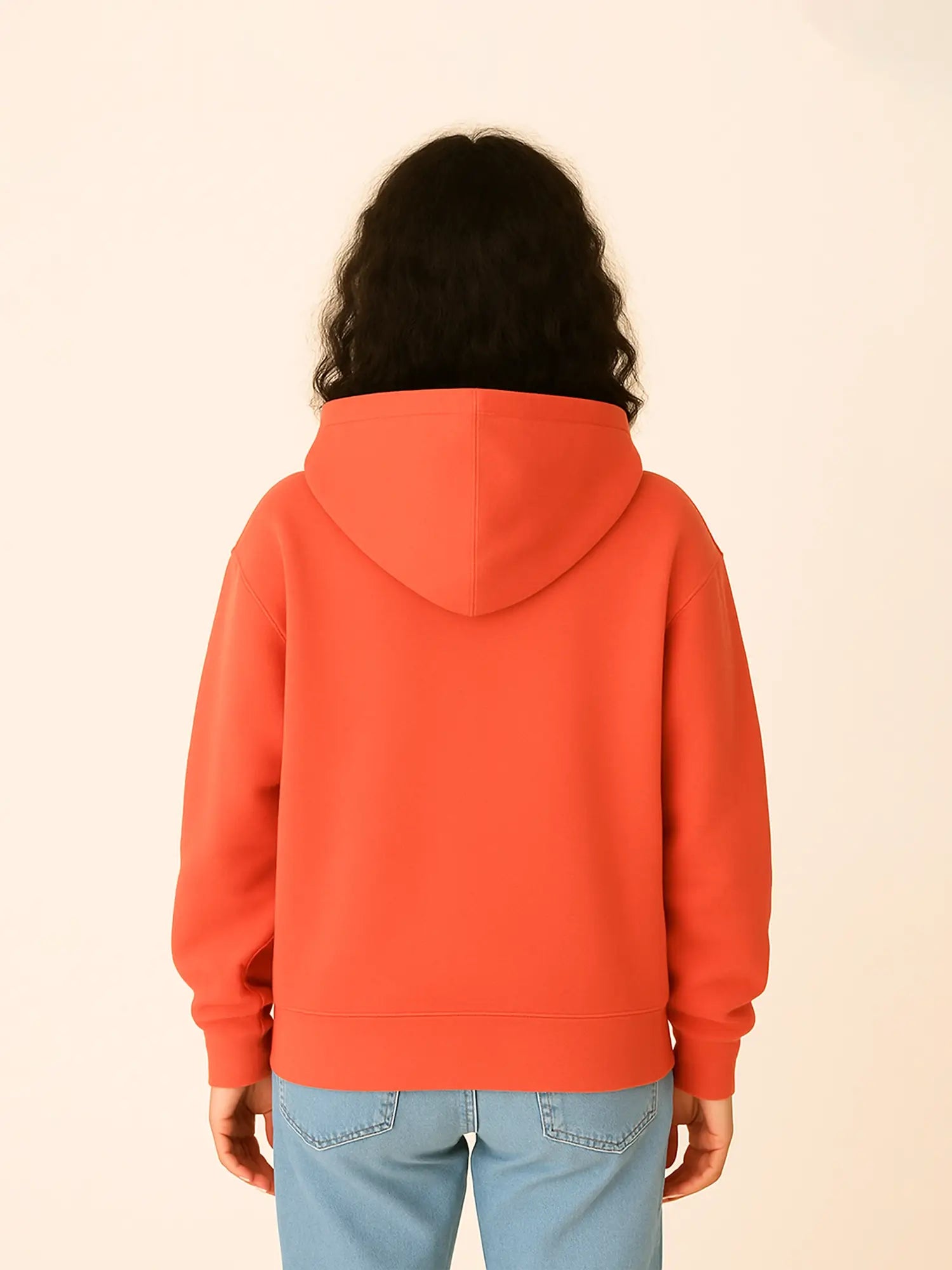 Hoodie orange unisexe oversize en coton bio – Yukemi