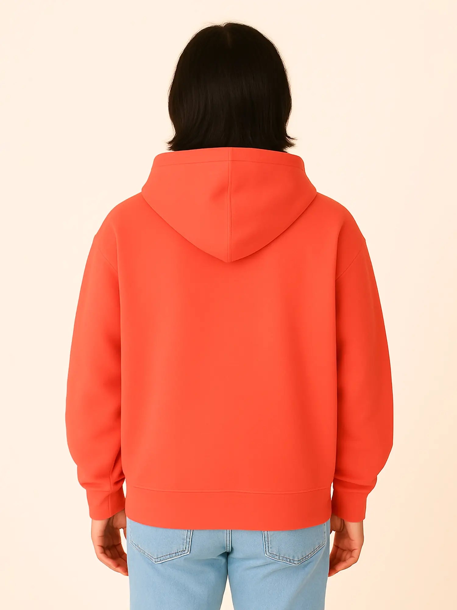 Hoodie orange unisexe oversize en coton bio – Yukemi