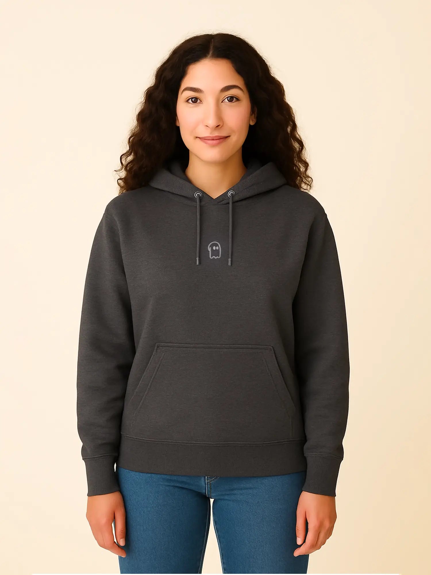 Hoodie gris unisexe oversize en coton bio – Yukemi