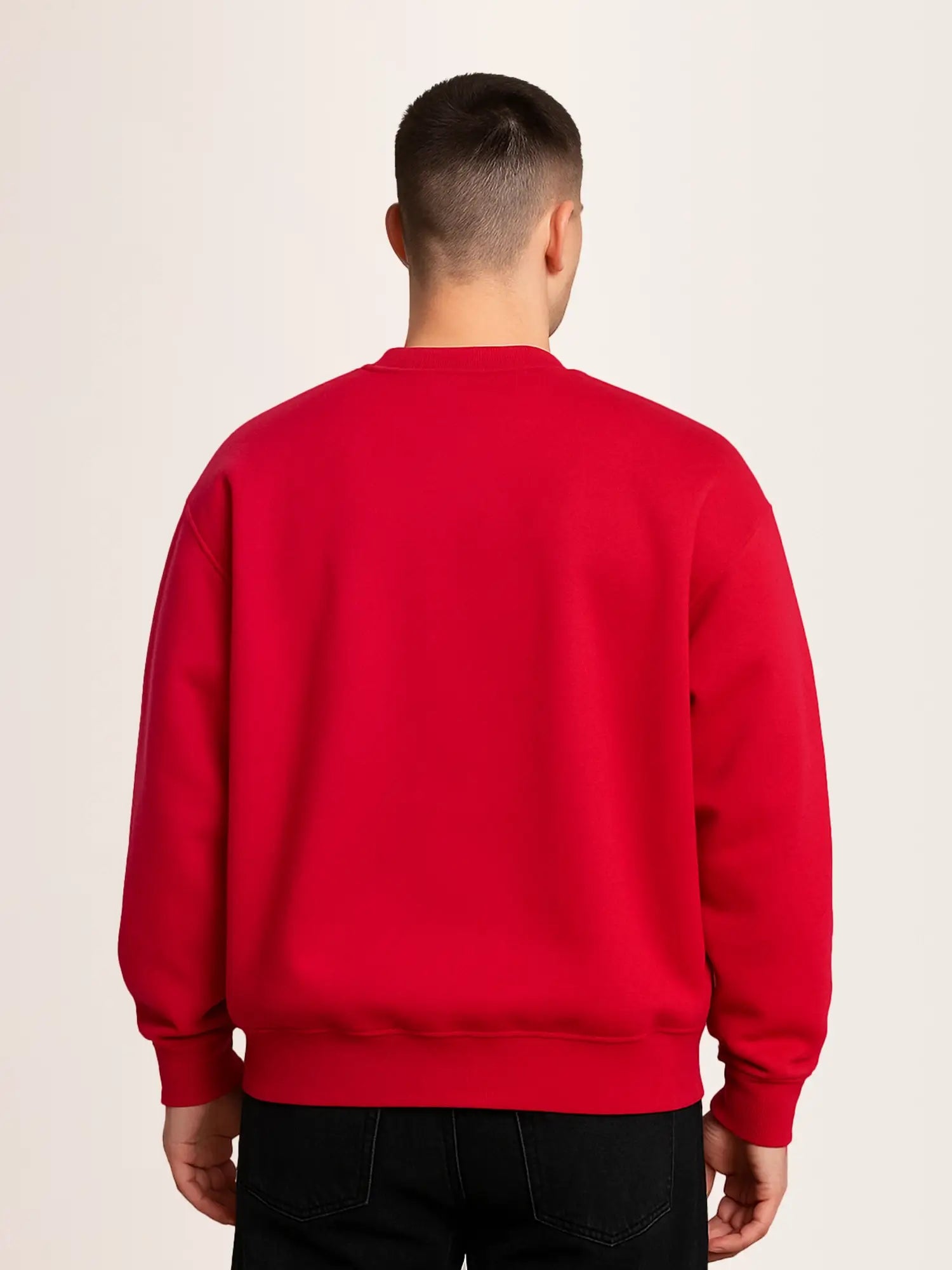 Sweat rouge unisexe oversize en coton bio – Yukemi