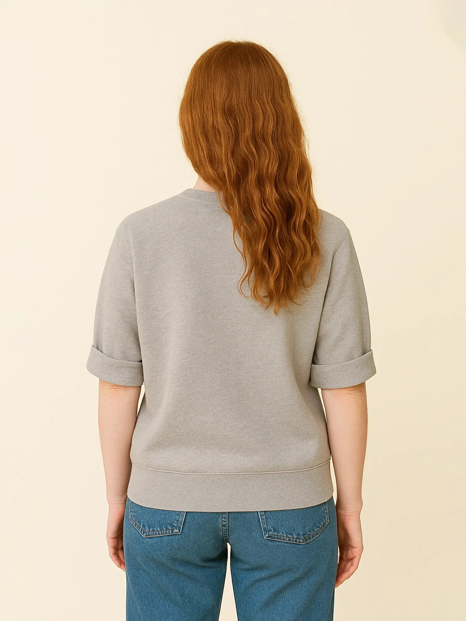 Sweat gris unisexe oversize en coton bio – Yukemi