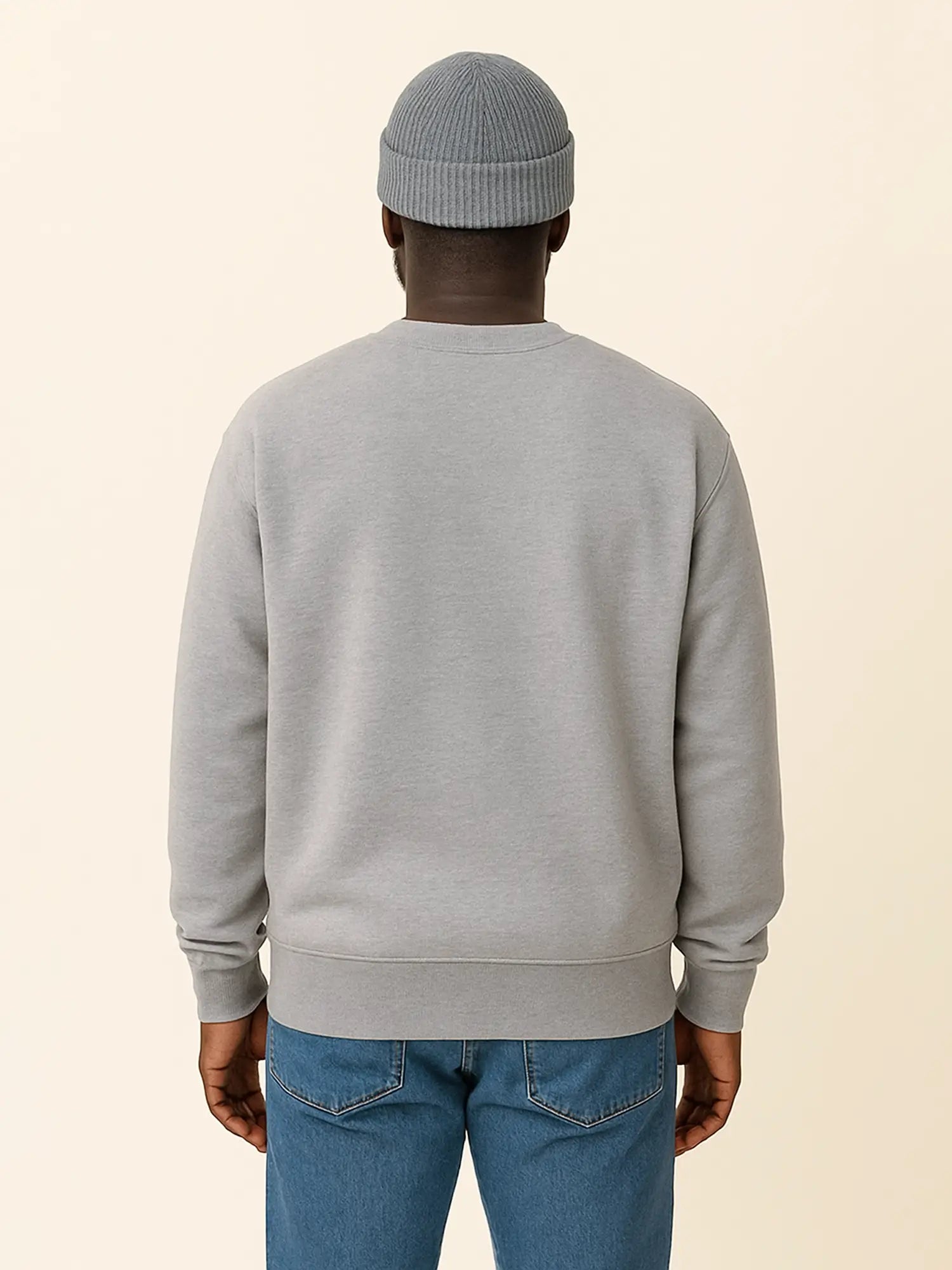 Sweat gris unisexe oversize en coton bio – Yukemi