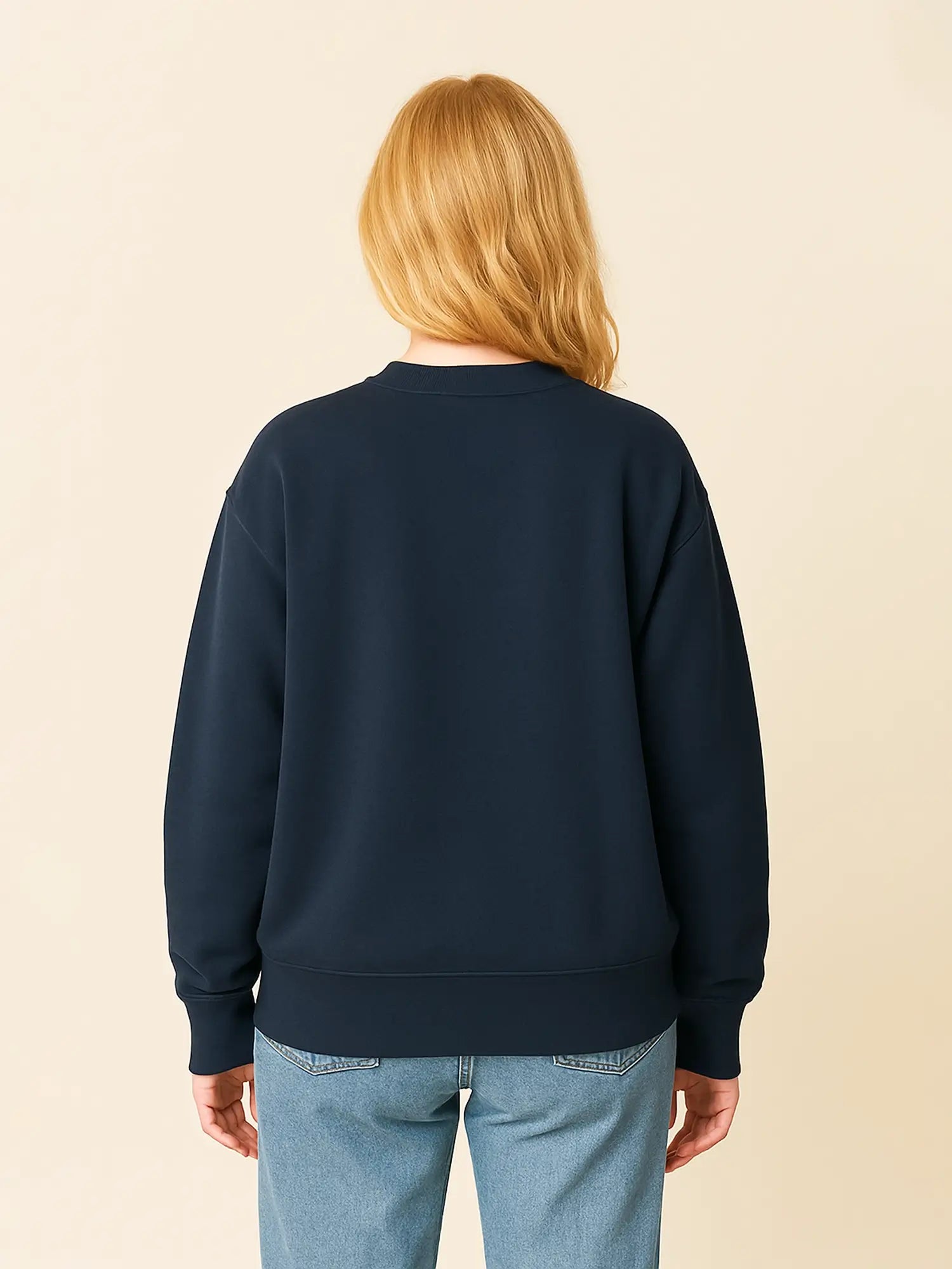 Sweat bleu marine unisexe oversize en coton bio – Yukemi