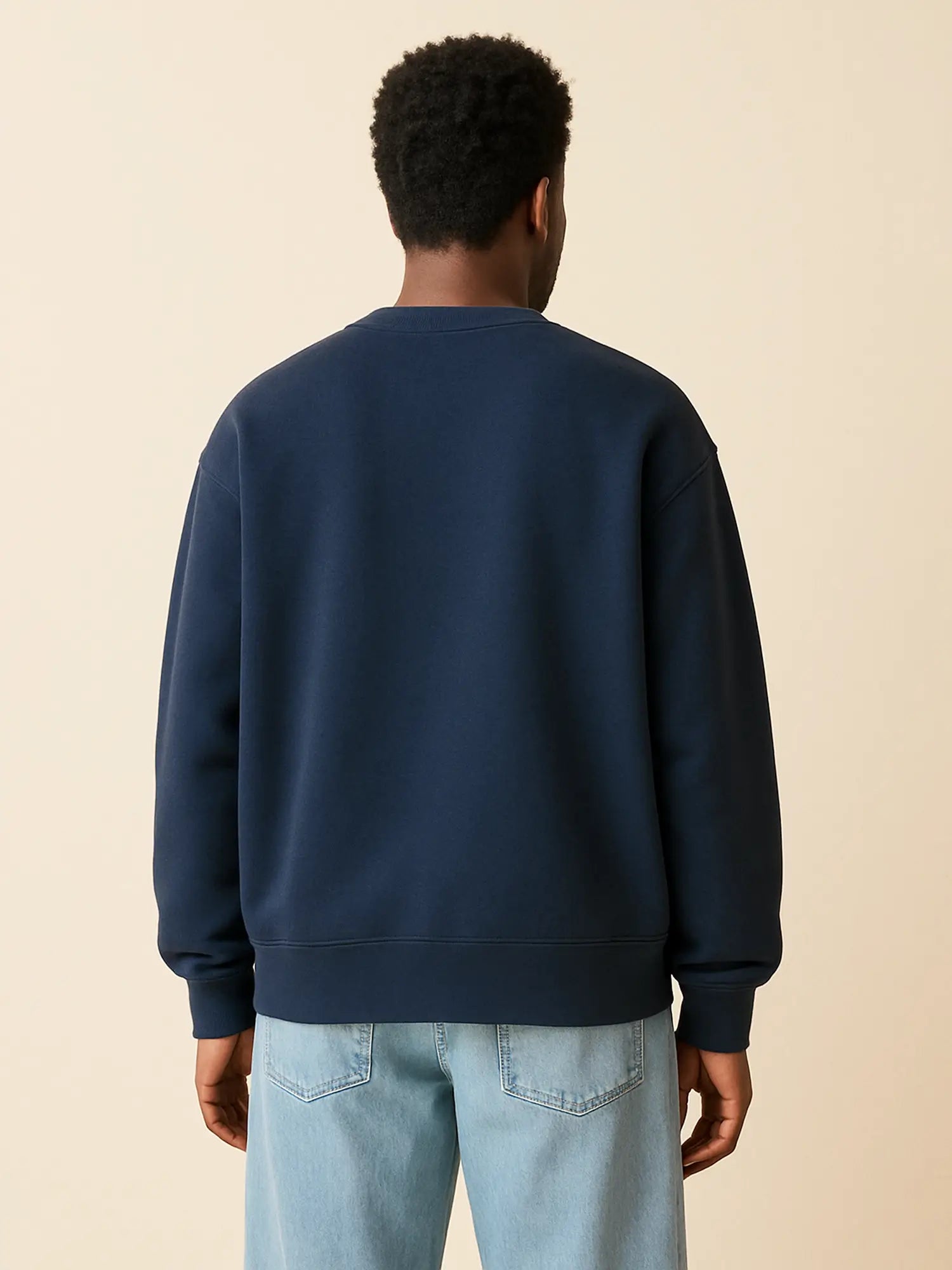 Sweat bleu marine unisexe oversize en coton bio – Yukemi