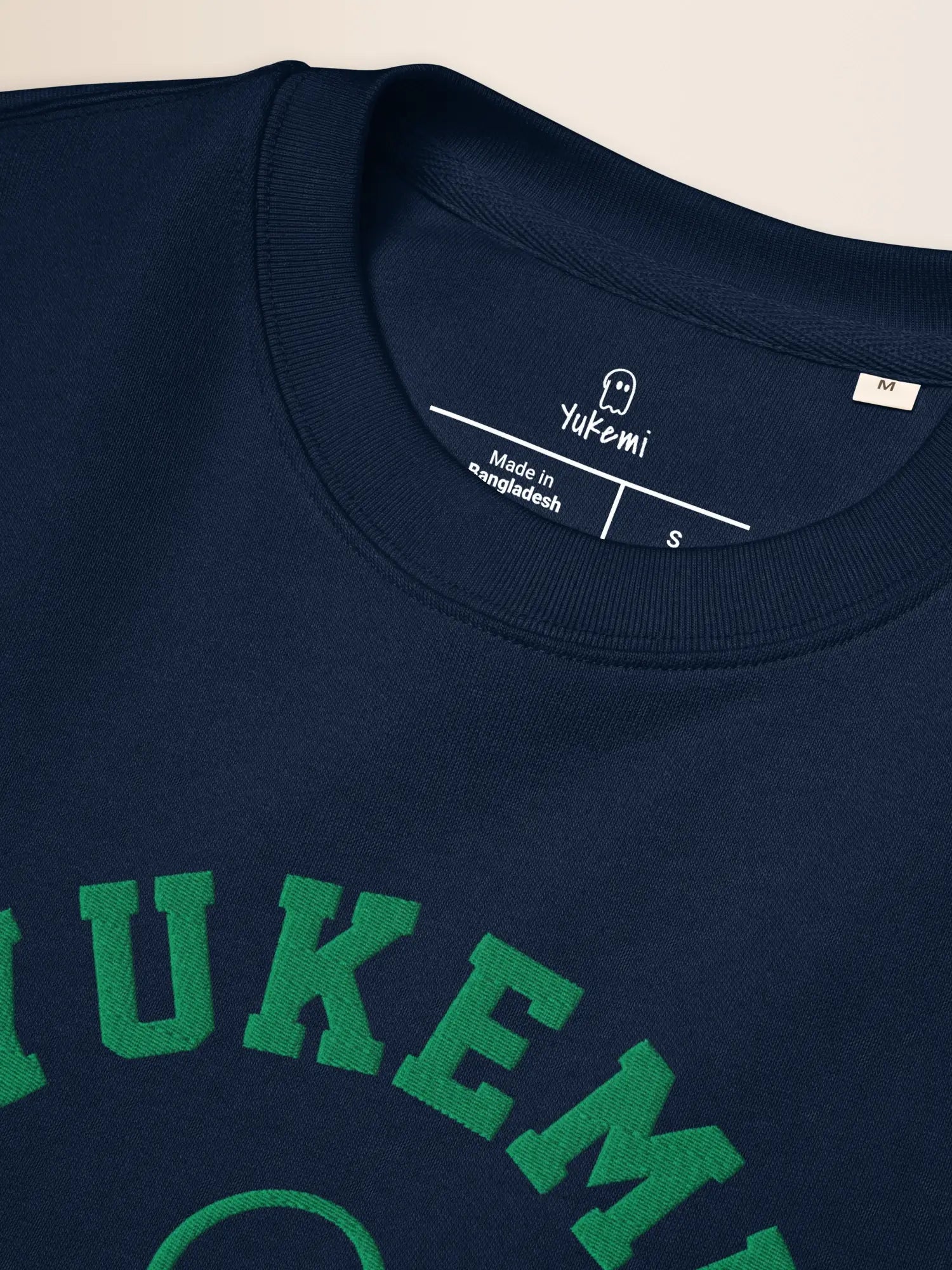 Sweat bleu marine unisexe oversize en coton bio – Yukemi