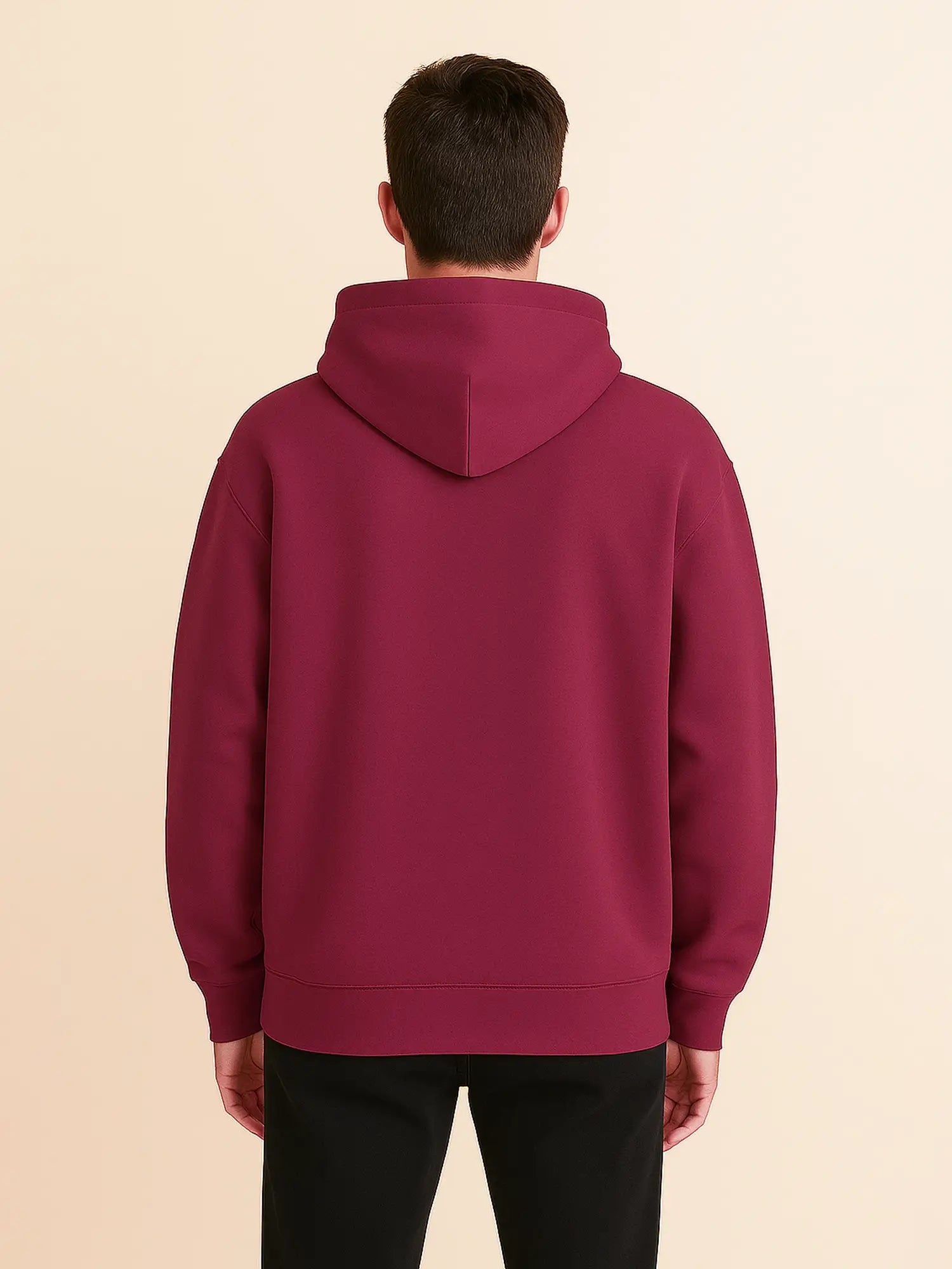 Hoodie rouge foncé unisexe oversize en coton bio – Yukemi