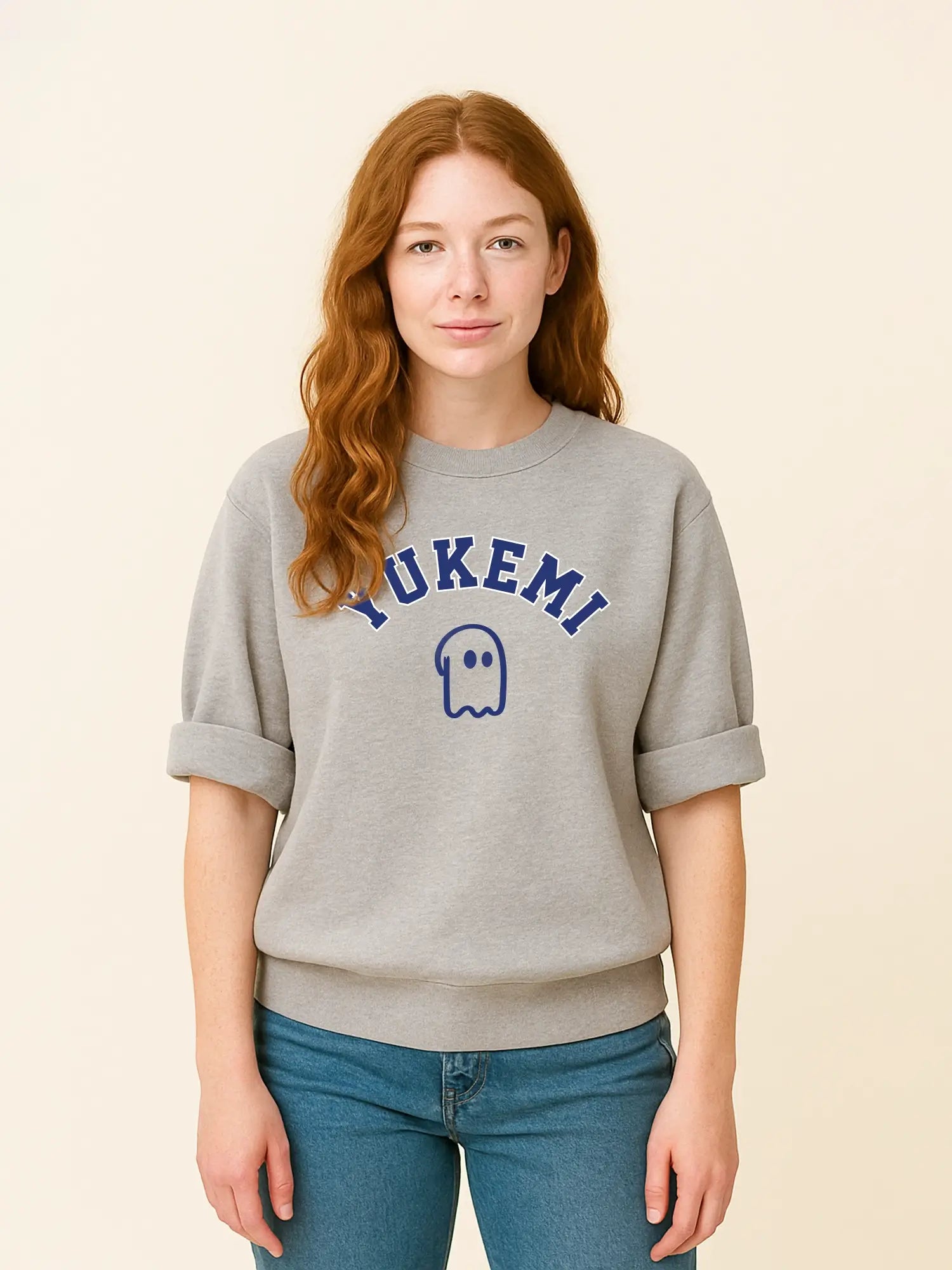 Sweat gris unisexe oversize en coton bio – Yukemi